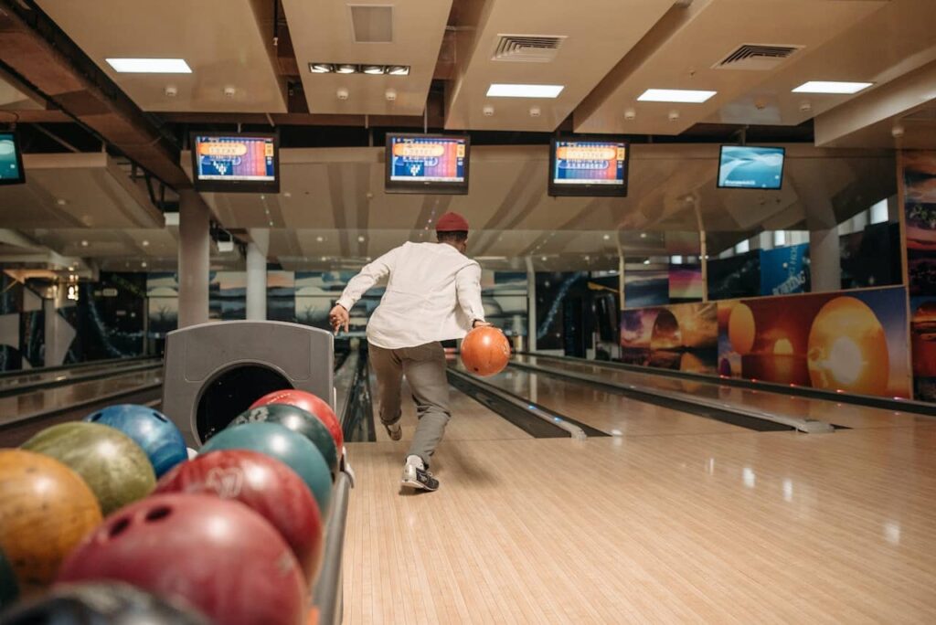 man playing bowling