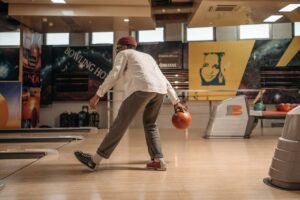 man playing bowling