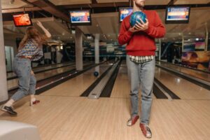 Man holding a bowling ball