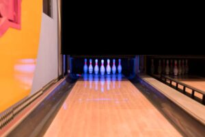 bowling alley with wooden floor