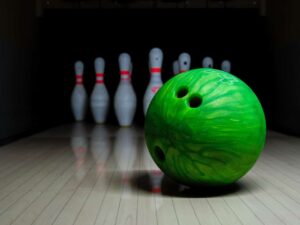 bowling ball in bowling lane