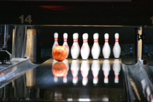 bowling balls and pins