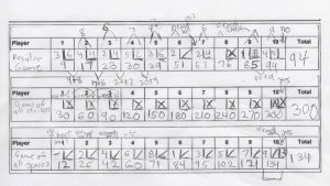 bowling score sheet